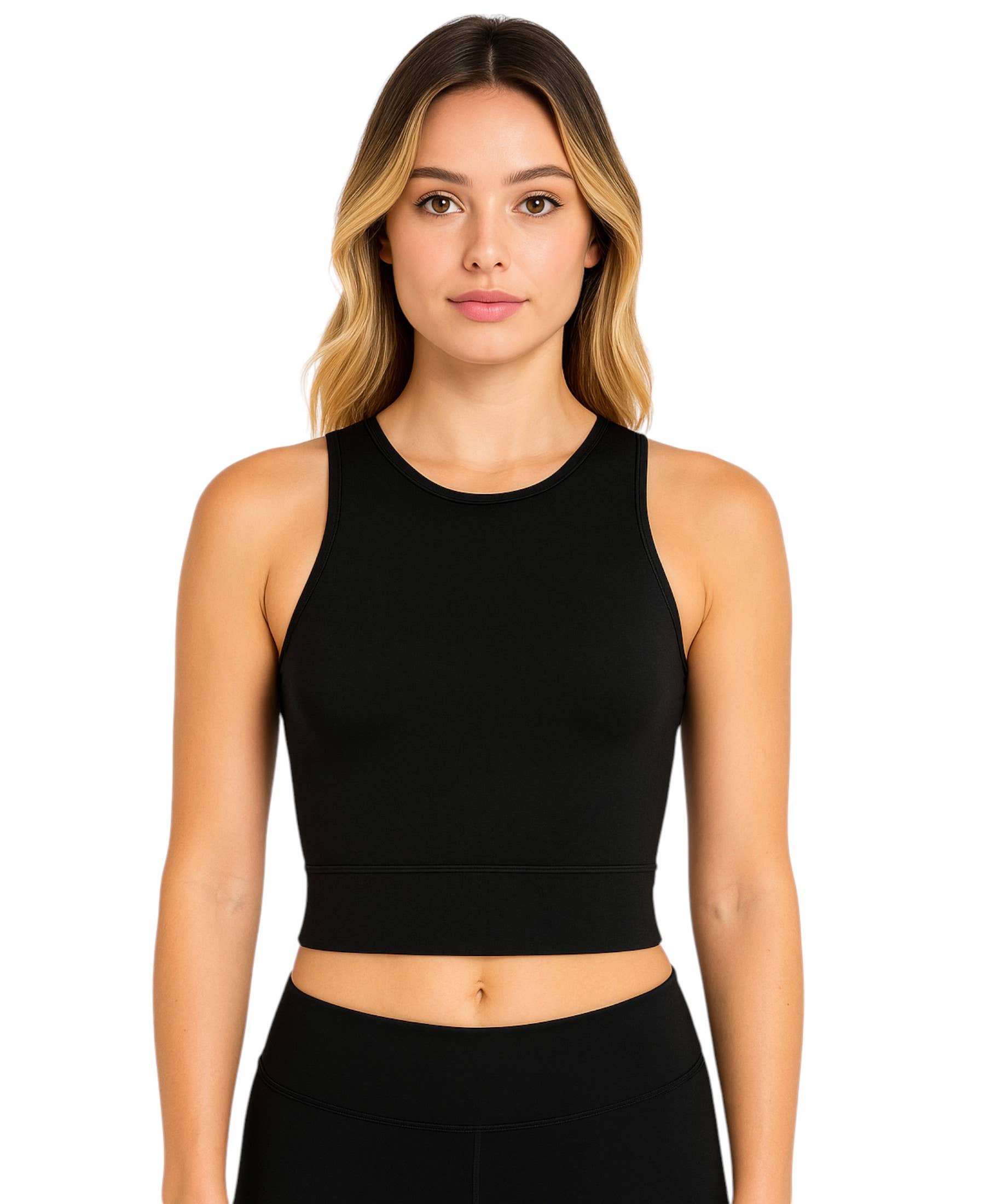 WENOR - Wholesale Athletic Top - Women's - Crop Top – Sporty bustier top with pads & mesh back, scuba fabric3
