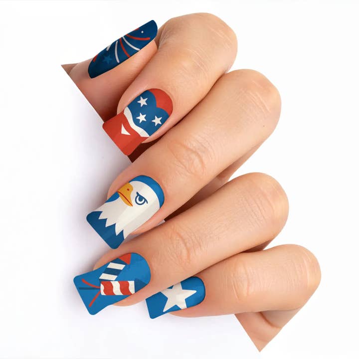 FYNE BODY - Wholesale Press-on/fake nails - Retro Drip 4th of July Press-On Nails28