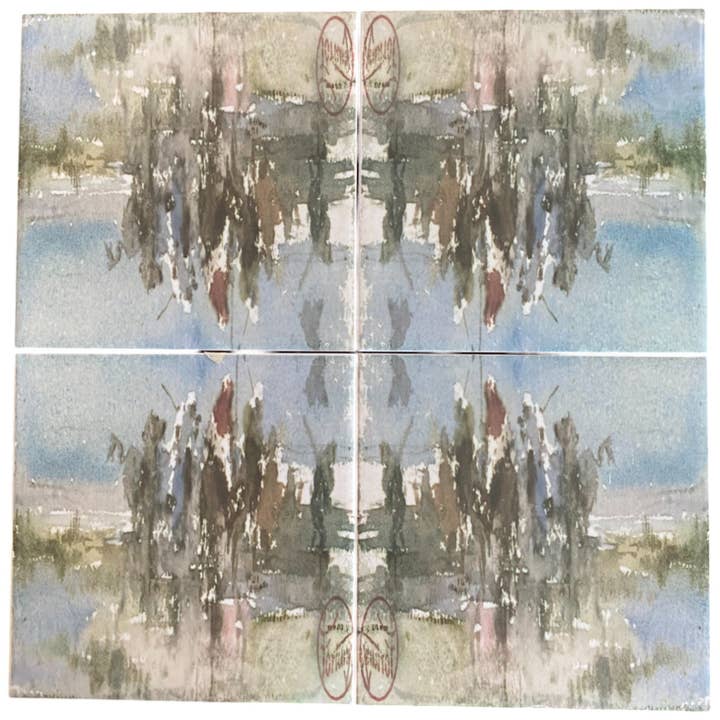 Art Tile - “Watercolor Riders Scene” for wholesale by EME Culture Art