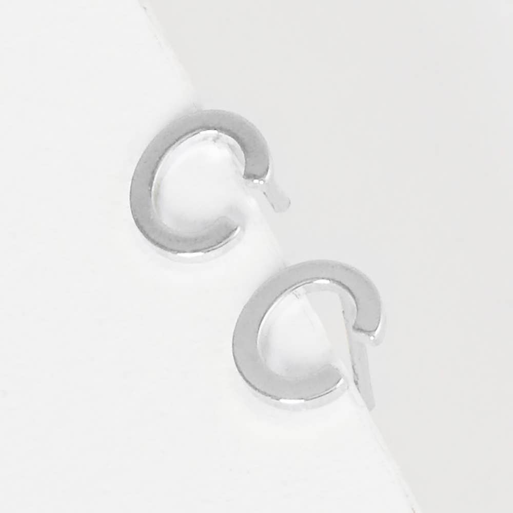 Sensibling Corp. - Wholesale Stud/Post Earrings - Gold Dipped Metal Initial Monogram Stud Earrings74