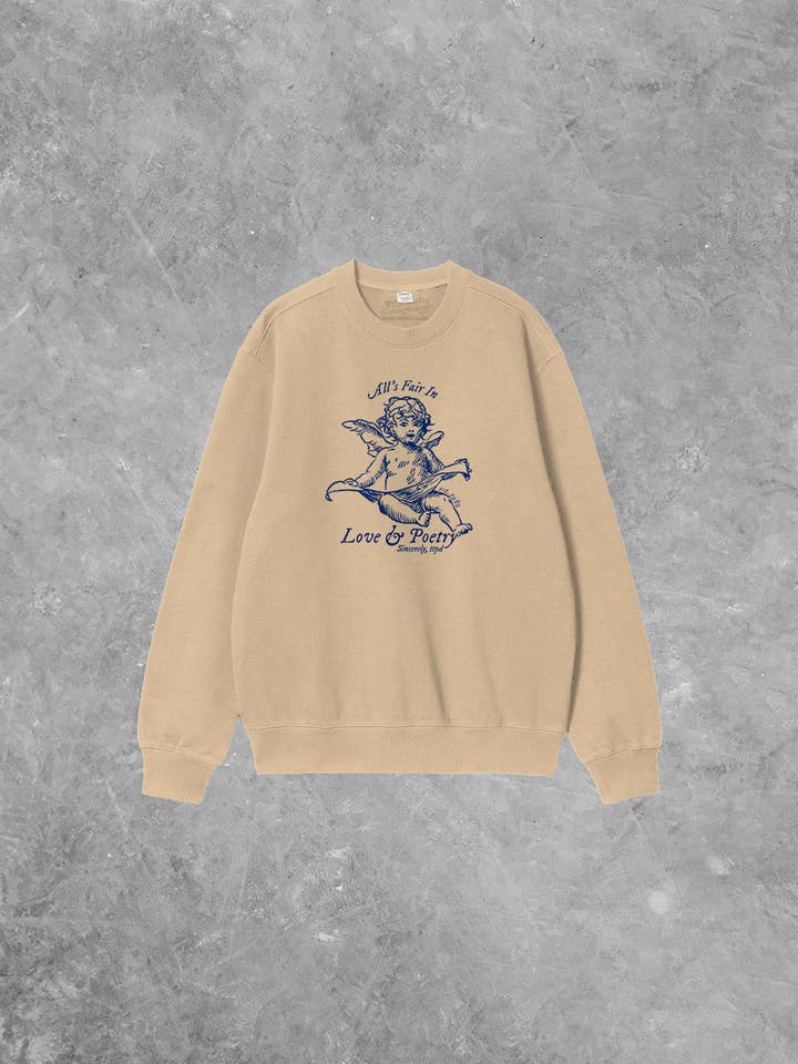 All's Fair In Love & Poetry Oversized 90's Sweatshirt for wholesale by The Clandestine Underground