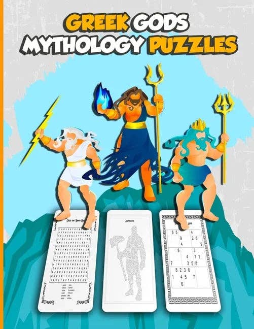 Books by splitShops - Wholesale Puzzle - Adult - Greek Gods MythologY Puzzles: Large Print Word Search and Intricate Mazes Activity with Easy to Medium and Extreme Sudoku for Adult Anxiety - Ancien - Paperback