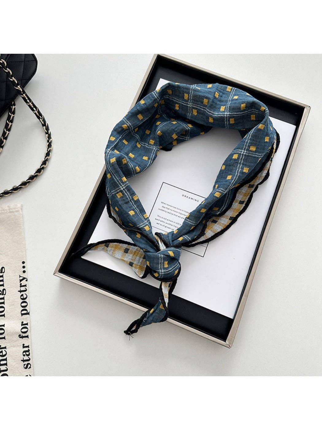 Funkyrel® Atzbranding Limited - Vente Écharpe – femme - Scarvii - Bandeau Écharpe à Motif Losange en Plaid1