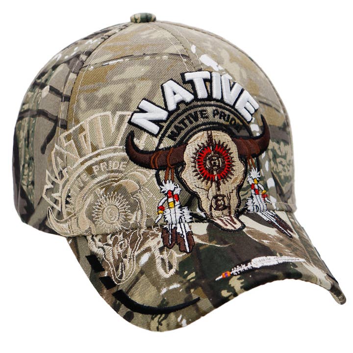 Cap Zone - Wholesale Baseball Cap - Unisex - Native Pride Tribal Longhorn Bull Baseball Cap
