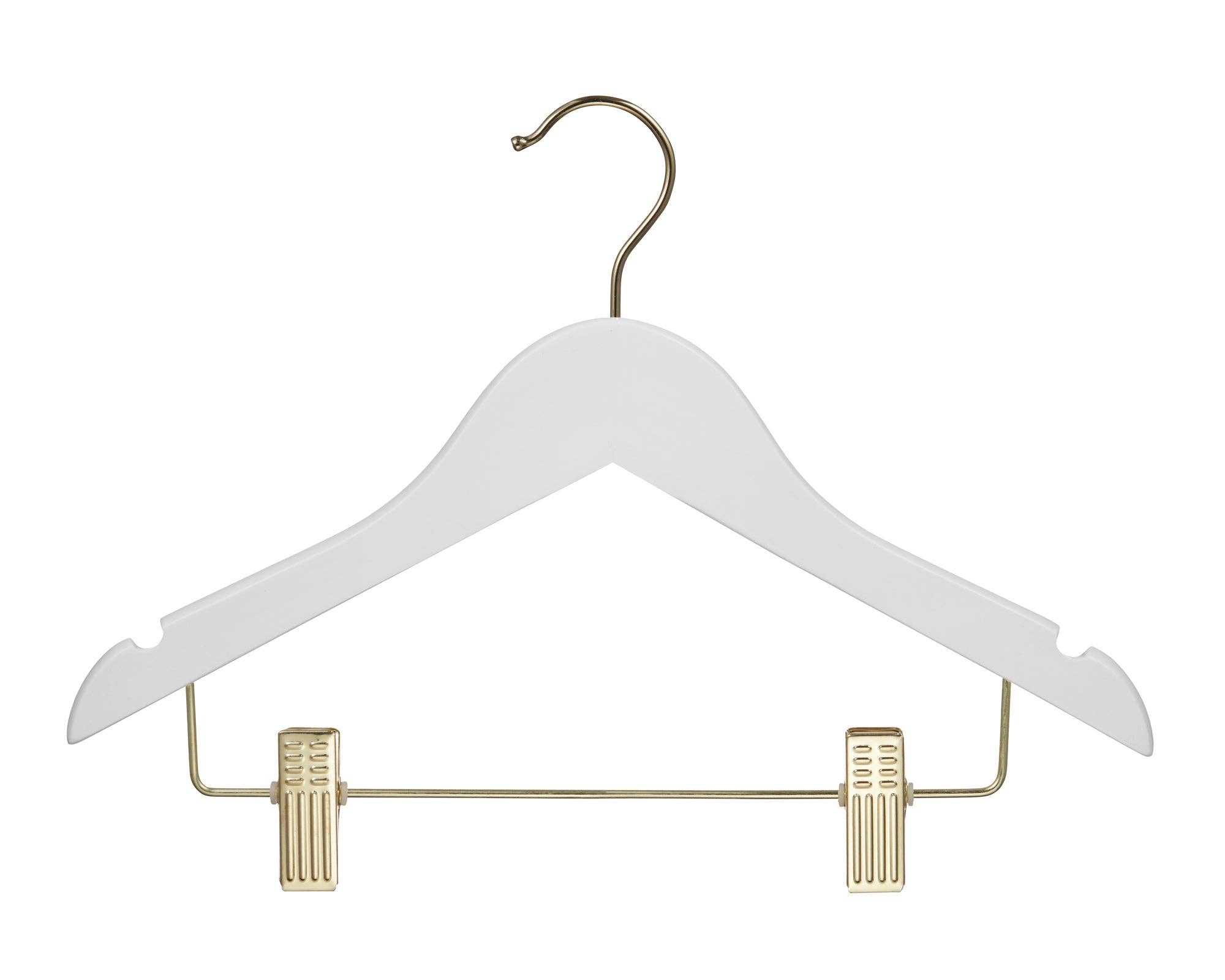 DEILSY - Wholesale Clothes Hangers - Kids Wooden White Hangers Clips (4 Pcs Per Paper Sleeve)2