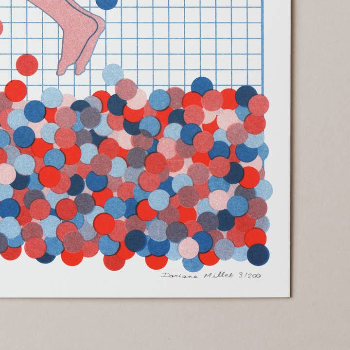 Doriane Millet - Wholesale Art Print - Letting go - A4 risography - Signed limited edition1