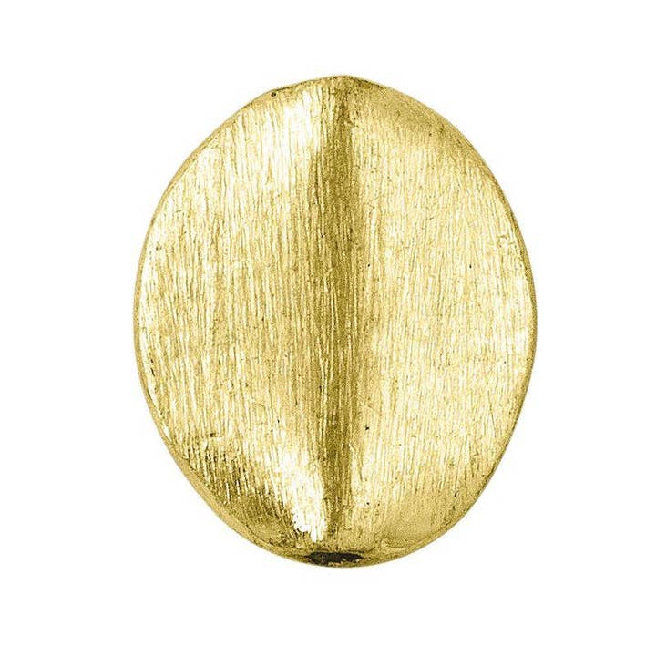 BG-178-15MM 18K Gold Overlay Oval Shape Brushed Bead for wholesale by Bali Designs