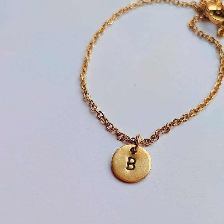 Loti jewels - Wholesale Pendant/Charm Necklace - HANDMADE LETTER CHAIN BRACELET IN BRASS