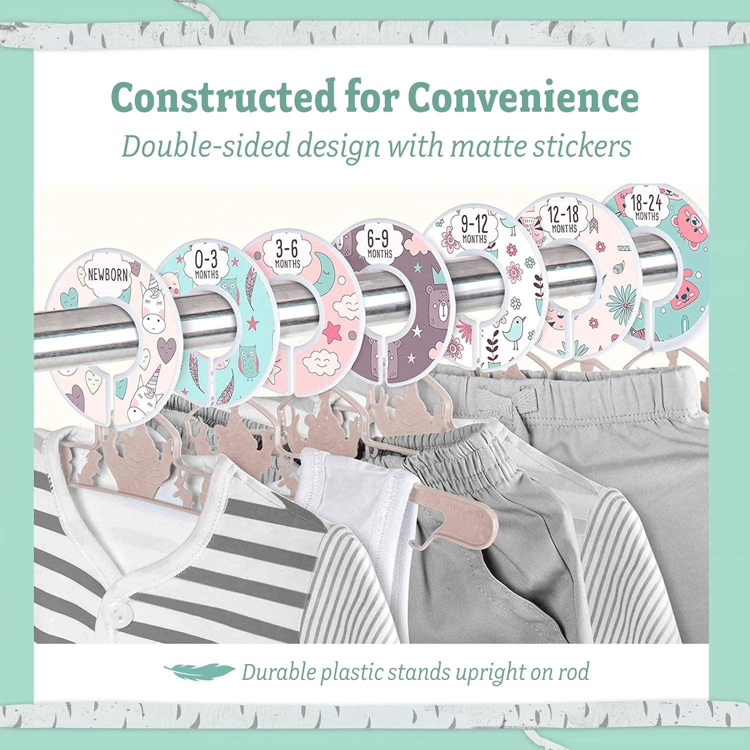 Above Edge - Wholesale Clothes Hangers -  20x Baby Hangers for Closet with 7X Baby Closet Dividers1