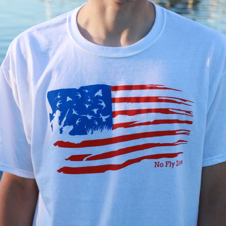 NFZ Amerikansk Flag Vandfugle Skjorte for engroshandel hos No Fly Zone Waterfowl