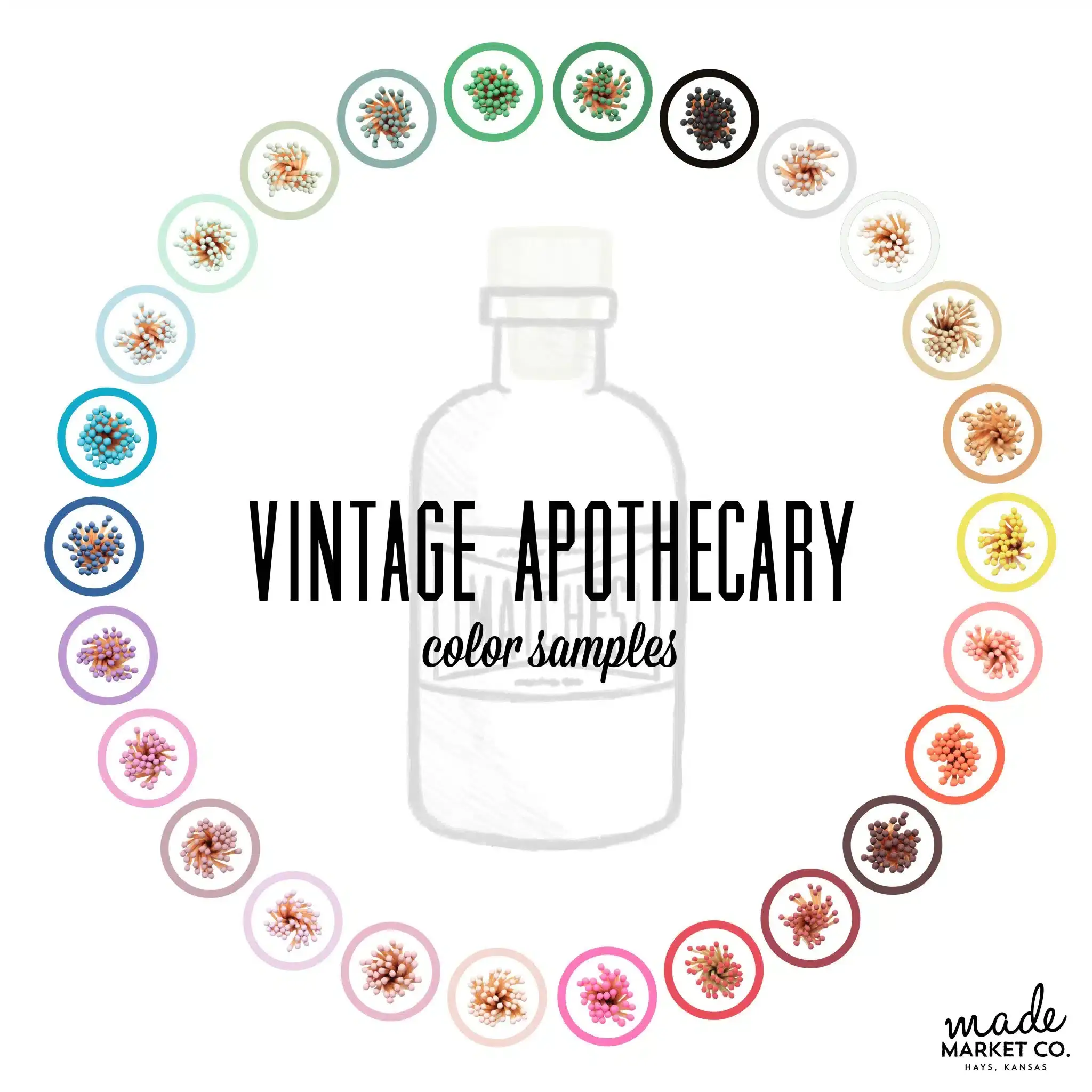 Made Market Co. - Wholesale Matches - Mini Apothecary Vintage Light Pink Matches2
