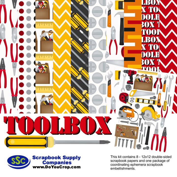 SSC Wholesale - Wholesale Scrapbook - Toolbox Time 12x12 Scrapbook Kit - 3 Kits