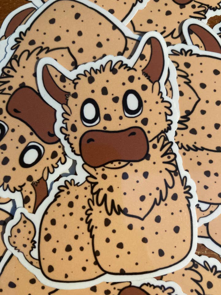 Chocolate Chip Cow Sticker for wholesale by Stickers by Stacey