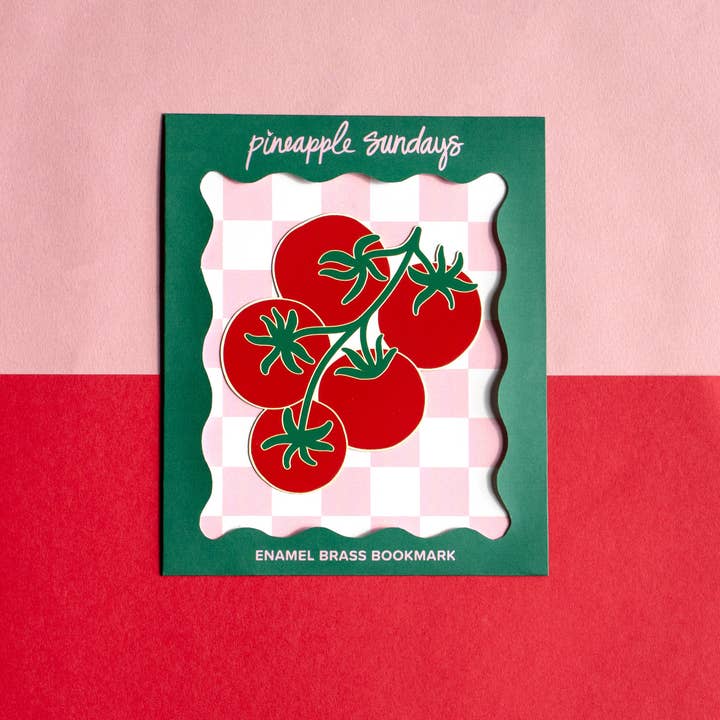 Pineapple Sundays Design Studio - Wholesale Bookmark - Tomato Vine Enamel Brass Bookmark1