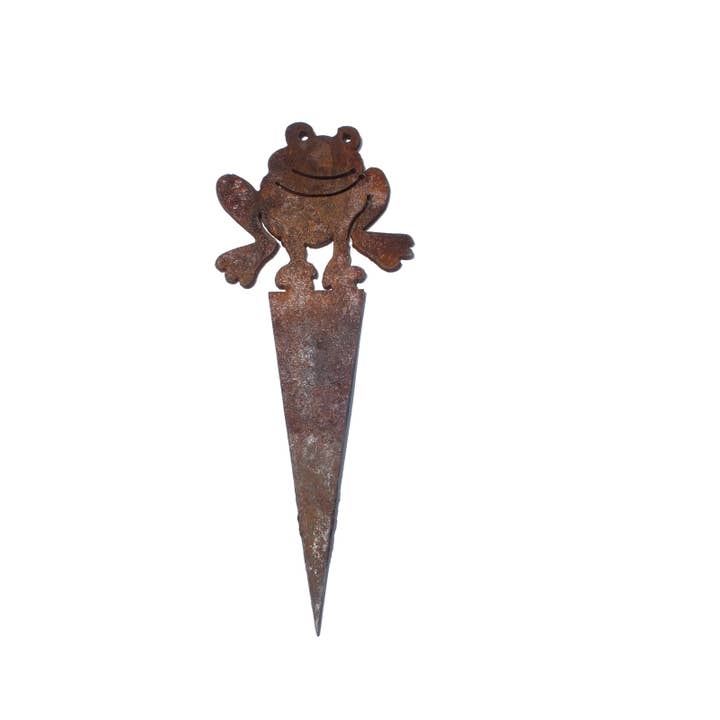 Frog Wedge Stake Two Garden Art for wholesale by Overwrought