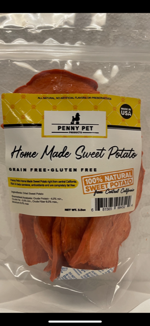 NV Pets/Penny Pet Products - Wholesale Pet Treats - Dog - Penny Pet Home Made Sweet Potato - CCOF Organic (4 Sizes)0