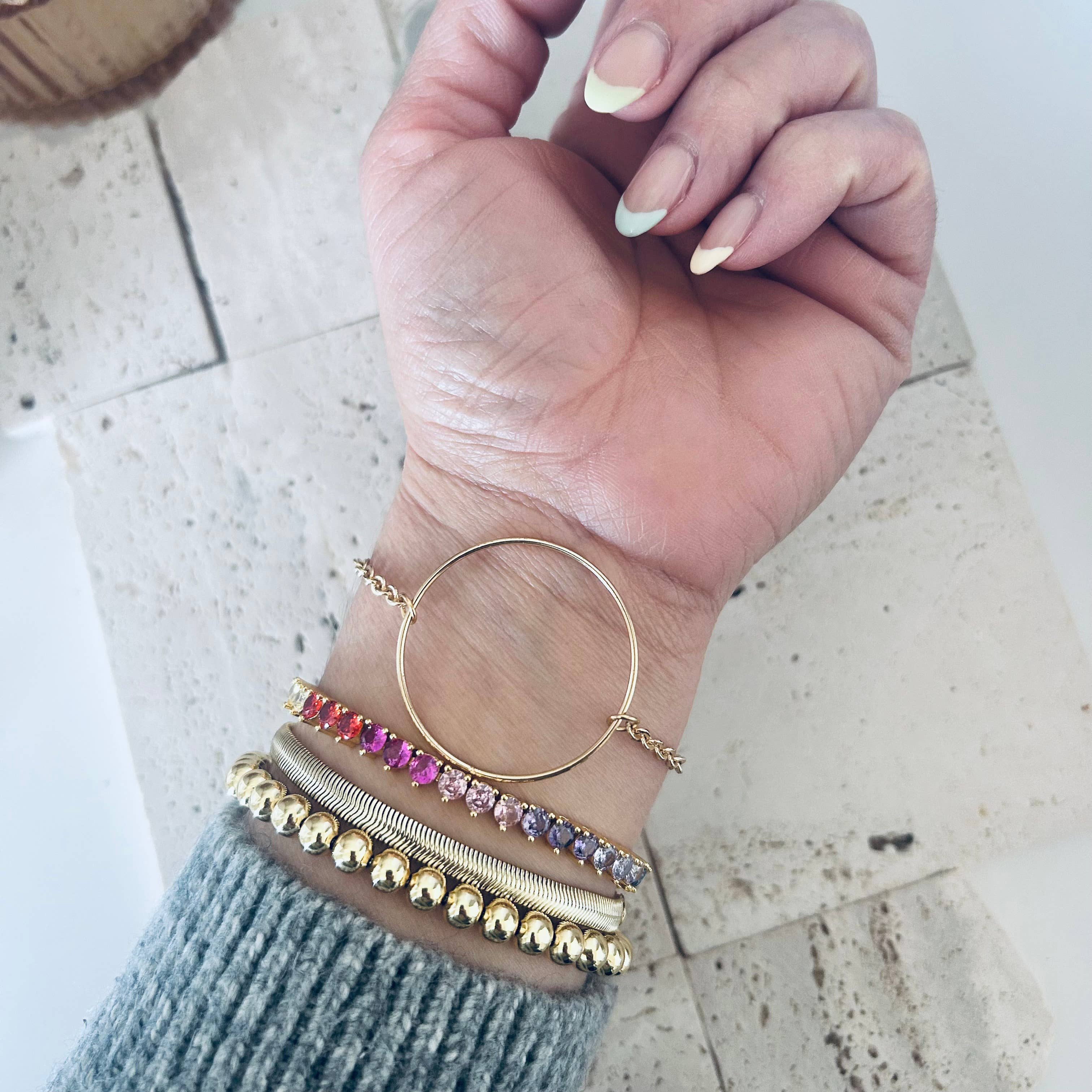 Amady Jewelry - Wholesale Tennis Bracelet - Tennis bracelet Colorful rainbow crystals 4