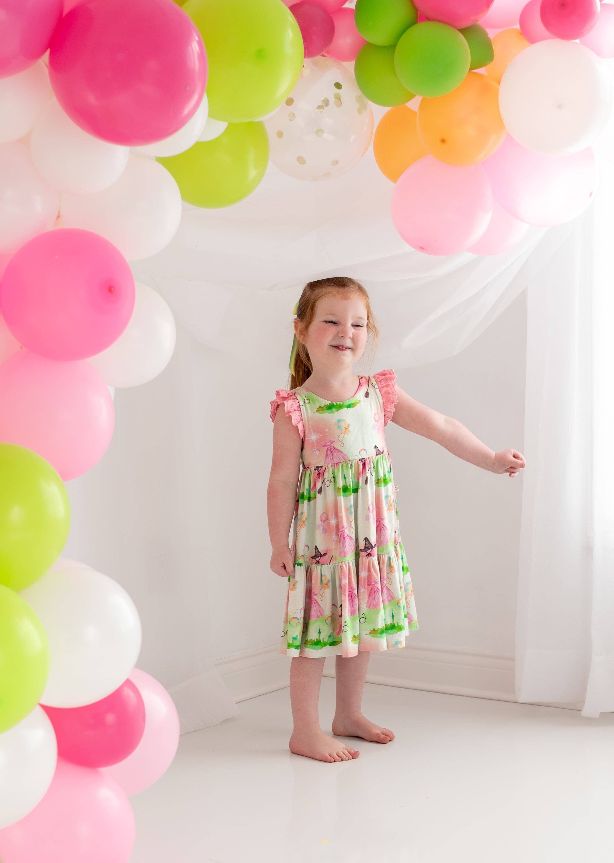 Riley & Rett – Engroshandel Kjole - Børn – Populær Flæse Blondeærme Lagdelt Snurretur7