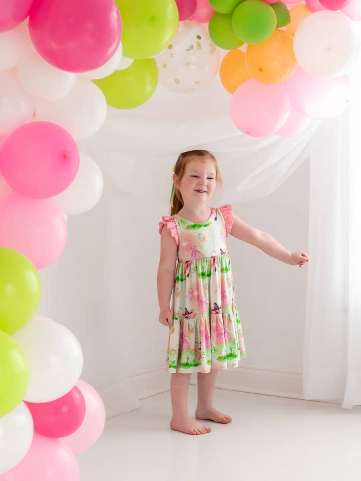 Riley & Rett – Engroshandel Kjole - Børn – Populær Flæse Blondeærme Lagdelt Snurretur7