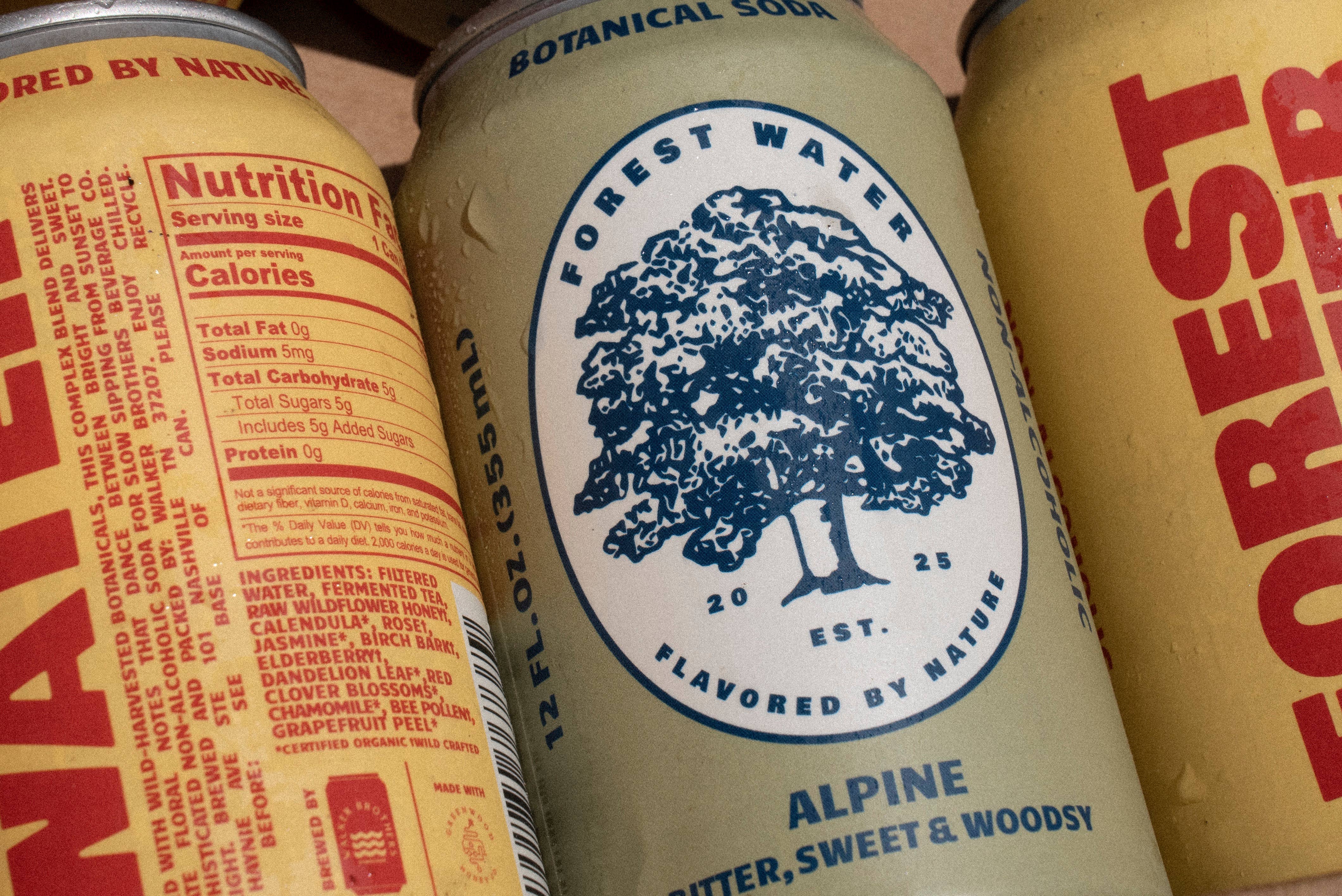 Walker Brothers - Vente Sodas/boissons gazeuses - Pack de 24 Sodas Botaniques Sans Alcool Forest Water – Variété2