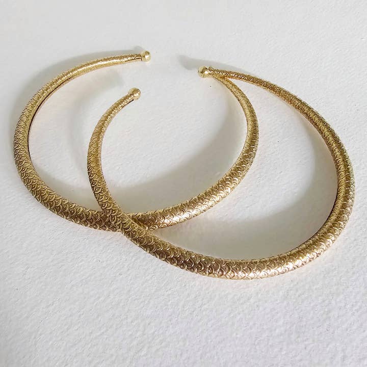 Bisjoux - Wholesale Choker/Collar - Brass Thin Simple fishscale Collar necklace2