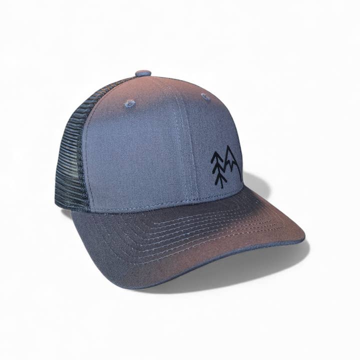 PNW Apparel - Wholesale Trucker Hat - Unisex - Mountains Trees Trucker Hat - Mesh Back Snapback Cap18