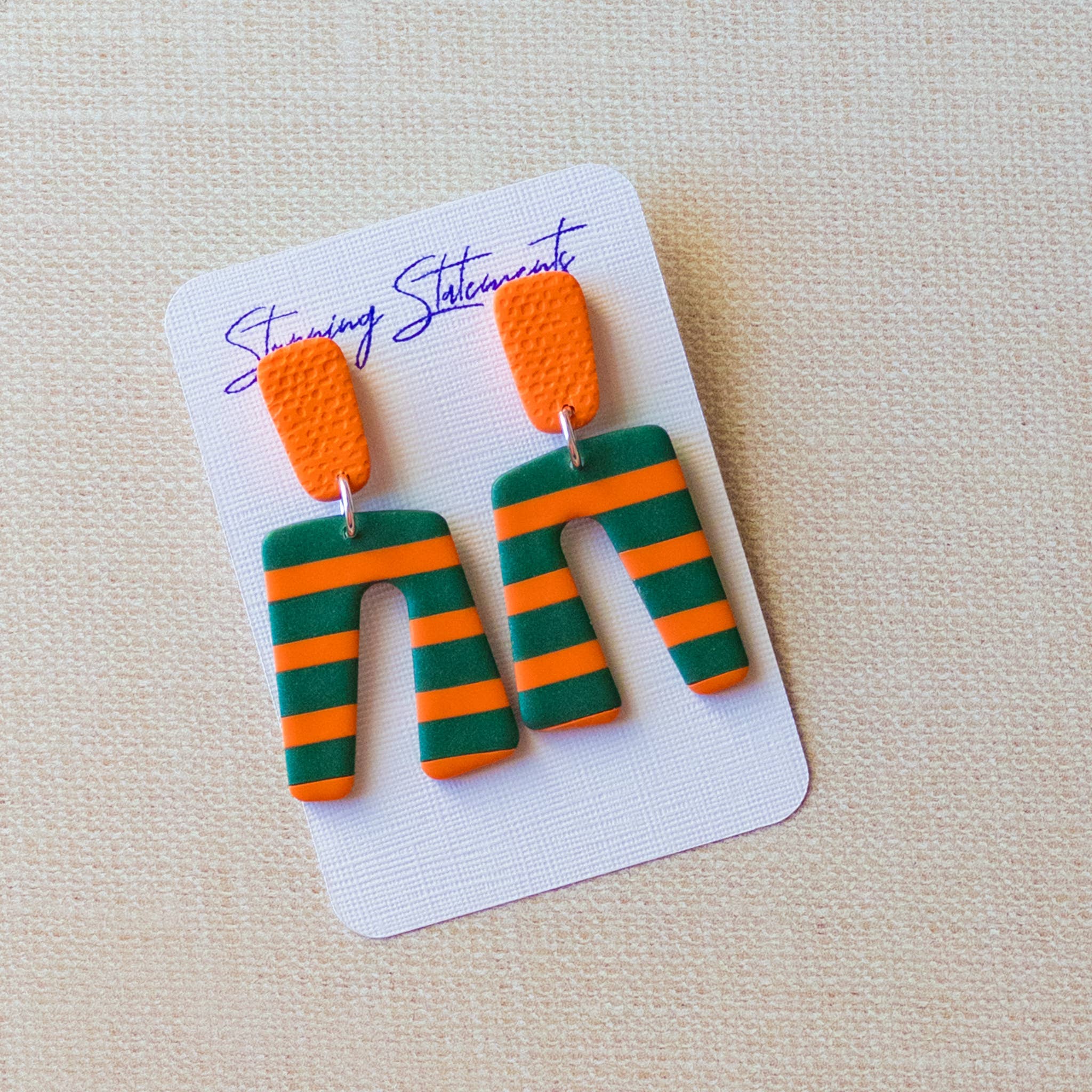 Stunning Statements - Wholesale Dangle Earrings - Brynn Gameday School Spirit Clay Earrings3