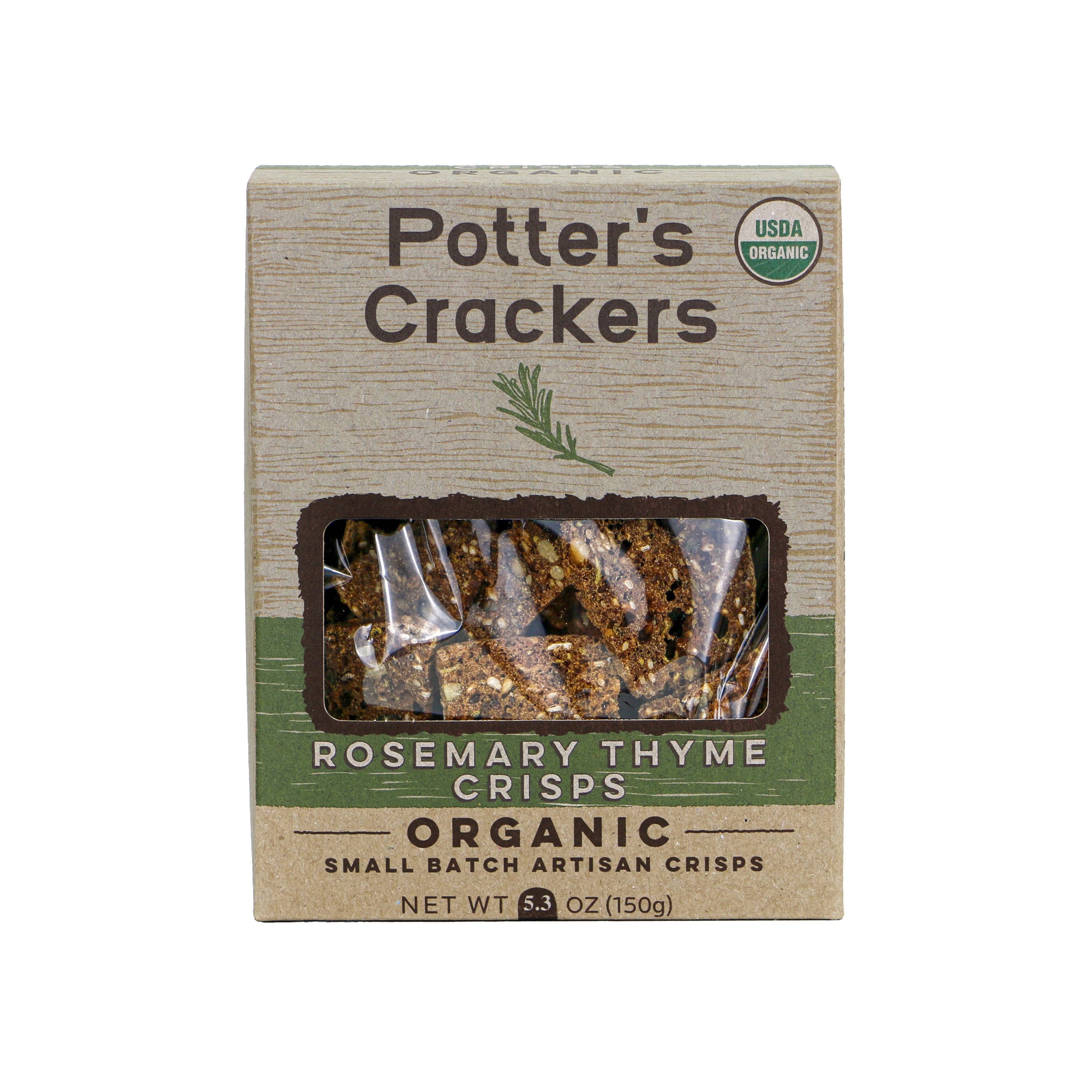 Potter’s Crackers – wholesale Kex – Potter's Crackers ekologiska rosmarin timjan chips1