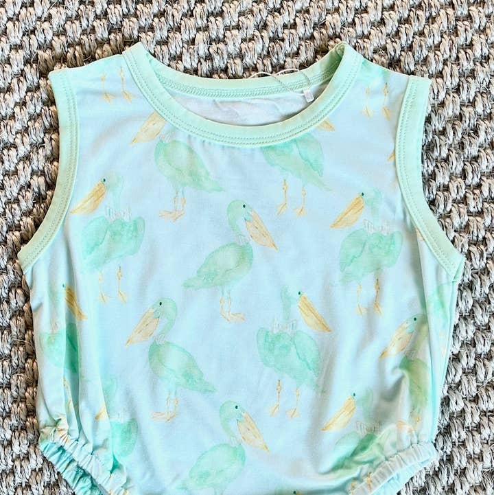 Sweet Bay Clothing - Wholesale Bodysuit (Non-Footed) - Baby - Mint Pelican Bubble Romper0