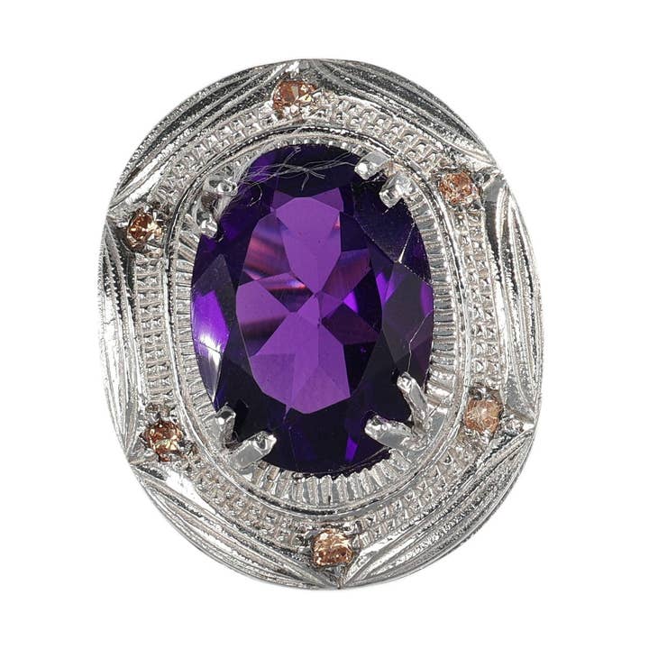 925 silver ring with amethyst. for wholesale by Gold Antique