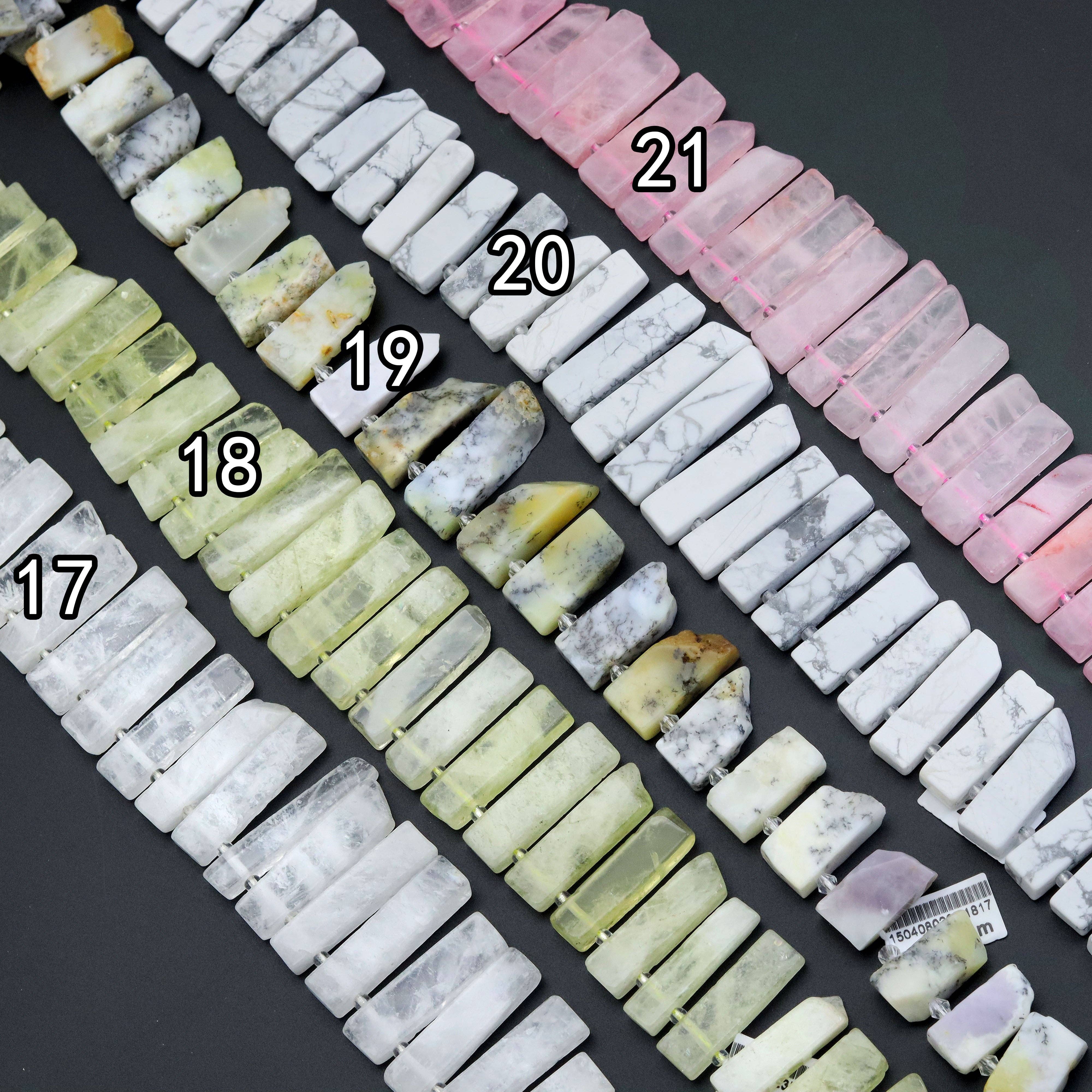 BestBeads&Beyond - Wholesale Beads - 25-47mm Gemstone Long Slice Beads, Sku#U18174