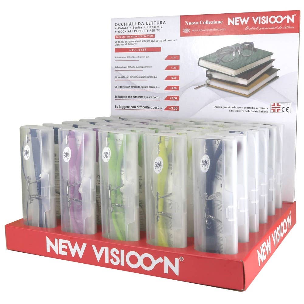 NEW VISION MILANO SRL - Wholesale Retailerdispay - Complete toonbankdisplay met 30 leesbrillen - rood5