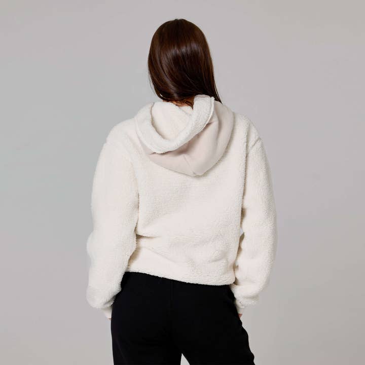Ecru WOMENS SHERPA HOODIE for wholesale on Faire4