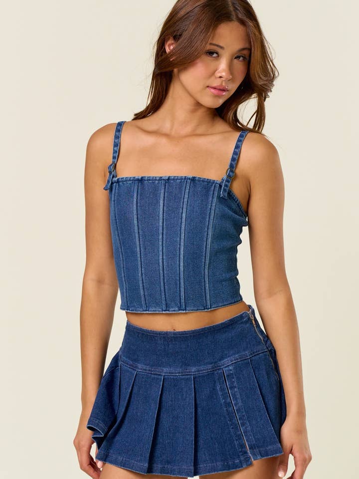 Denim Corset Top for wholesale on Faire4