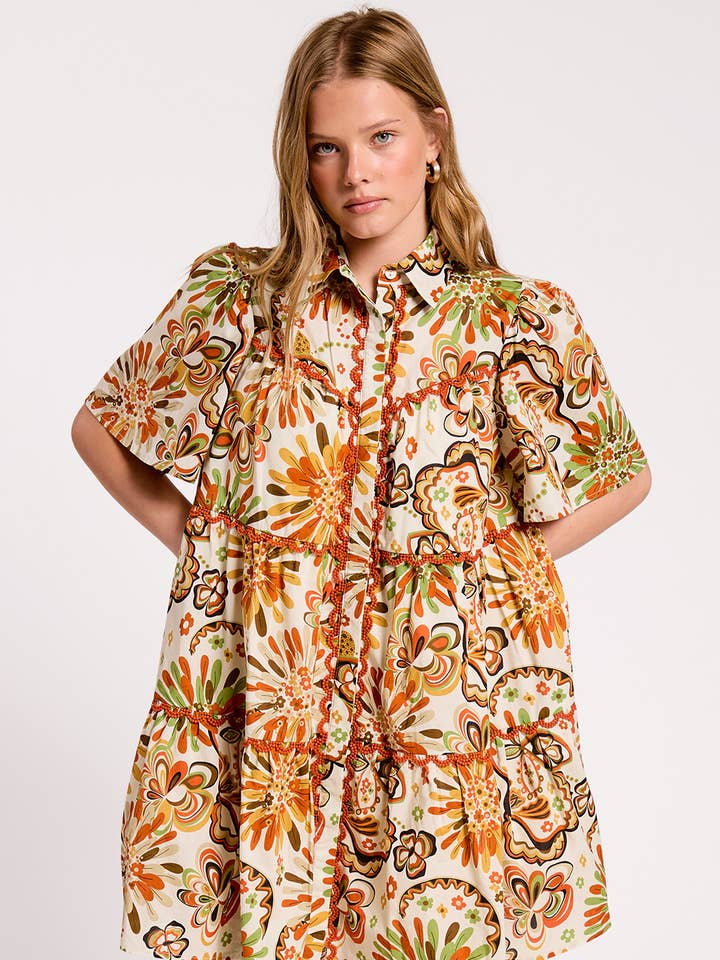 Savanna skjortekjole med knapper for engroshandel hos Ultramarine