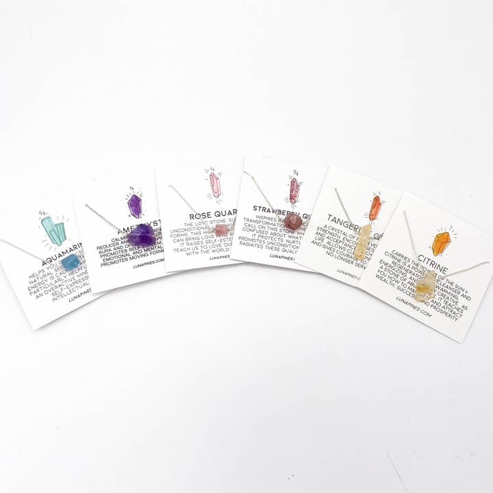 Luna Pines – Colar pingente/pendente por atacado – Colar de quartzo rosa todos os dias3