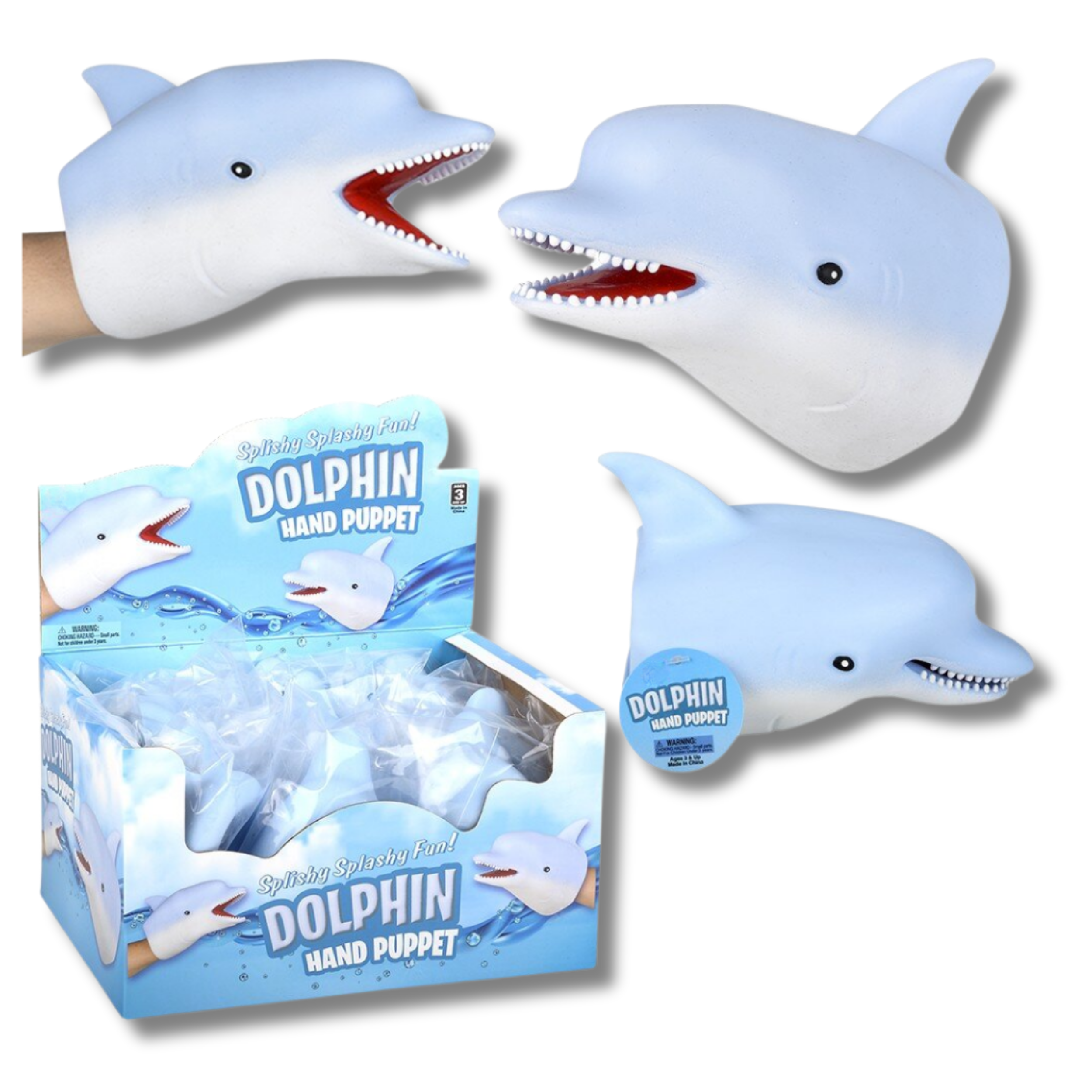 Pagdee Kids Juniors - Wholesale Puppet - Kids & Baby - Holiday Décor Dolphin Stretchy Hand Puppet Kids Toys0