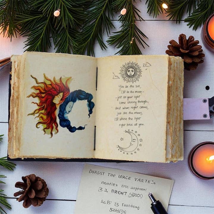 Leatherooze - Wholesale Journal Cover - Sun & Moon Leather Journal – Vintage Wiccan Grimoire6