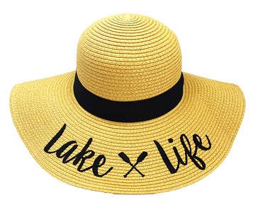 Funky Junque – Großhandel Strohhut – Damen – Bestickter Sonnenhut - Lake Life2