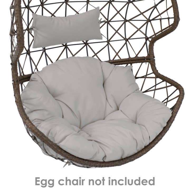 Sunnydaze Decor - Wholesale Chair Cushion - Danielle Egg Chair Replacement Seat and Head Cushions - Gray