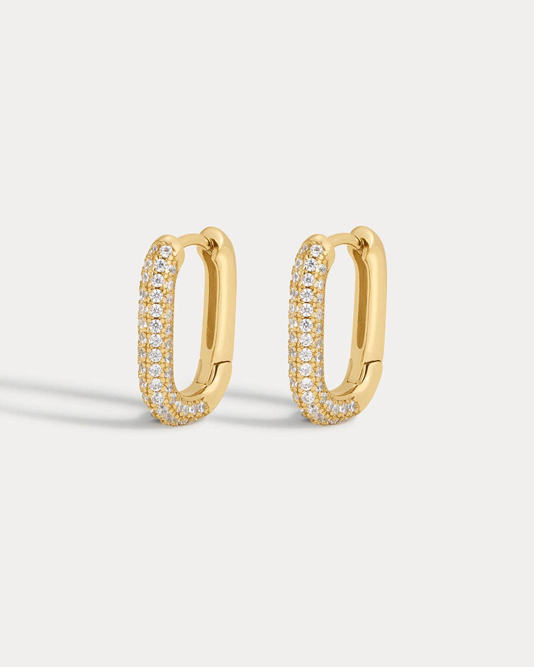 Luv AJ - Wholesale Huggie Earrings - Pave Chain Link Huggies- Gold (Ships Mid January)