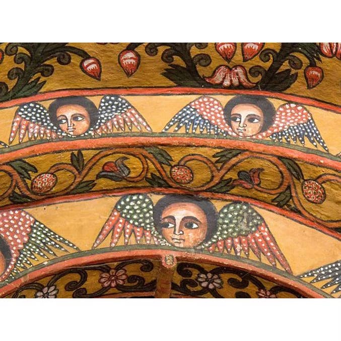 Deseta Design - Wholesale Bandana - Women's - Mystical Afro Angels Ethiopian-Inspired Bandana - Coral5