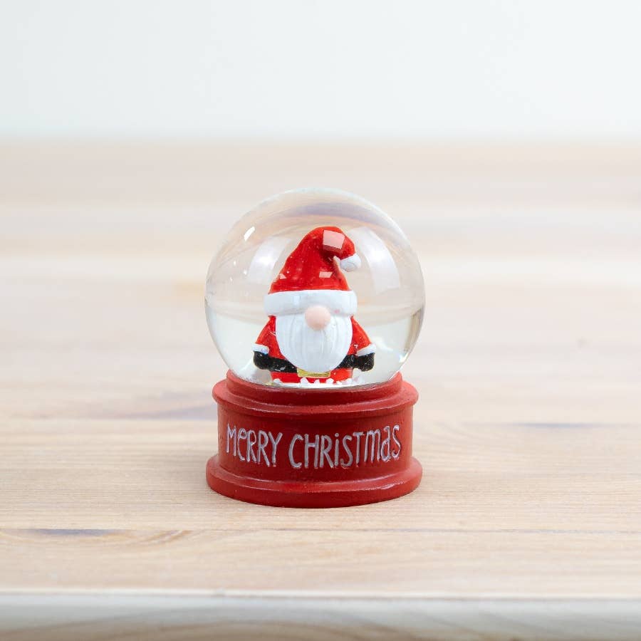 Gainsborough Giftware x Portland Living – Großhandel Weihnachtsschmuck – Santa-Schneekugel - Frohe Weihnachten, 6 cm