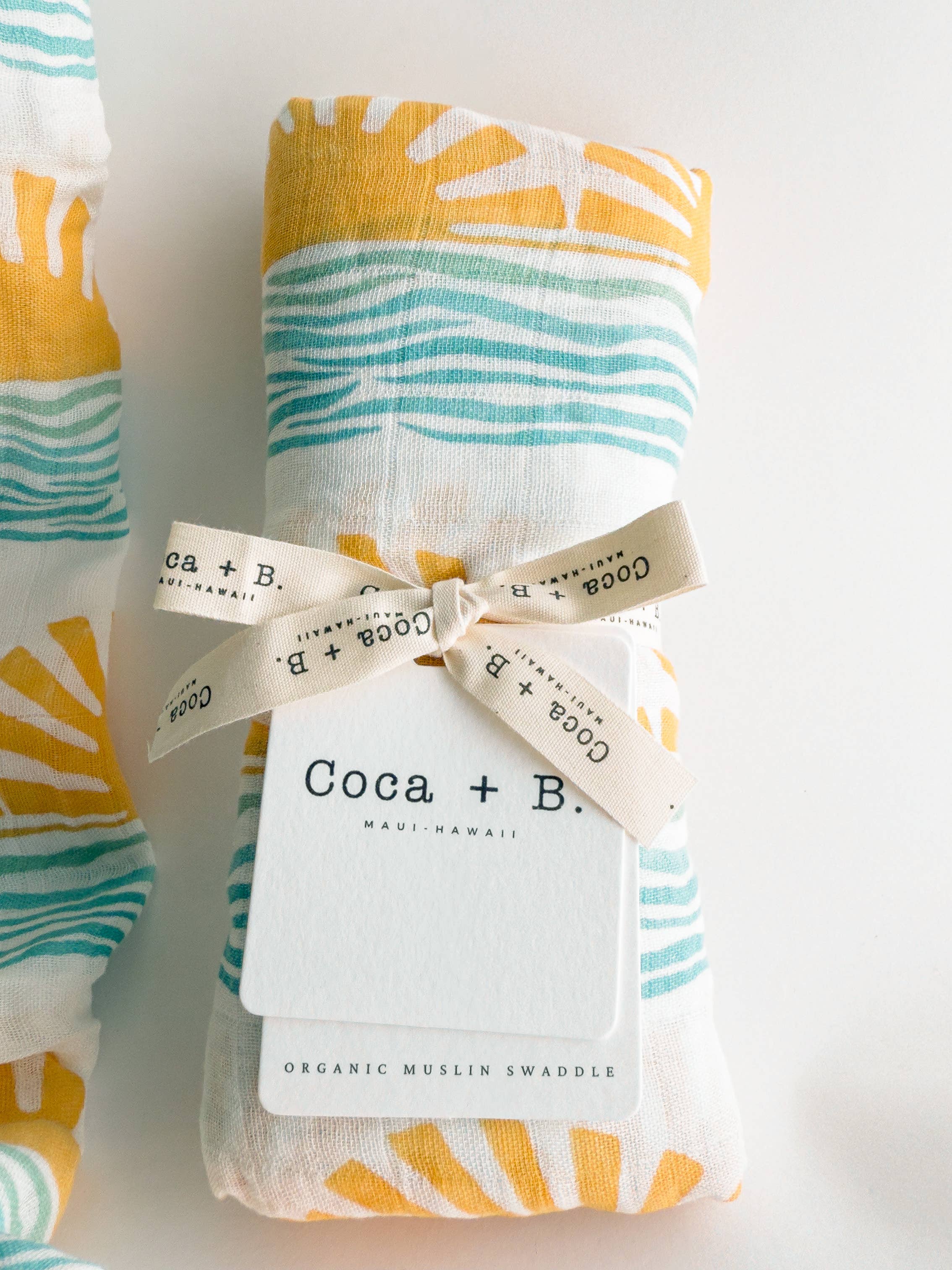Coca + B.™ - Wholesale Milestone Blanket - Kids & Baby - Sun + Wave Organic Baby Swaddle | Surfer Nursery Decor3