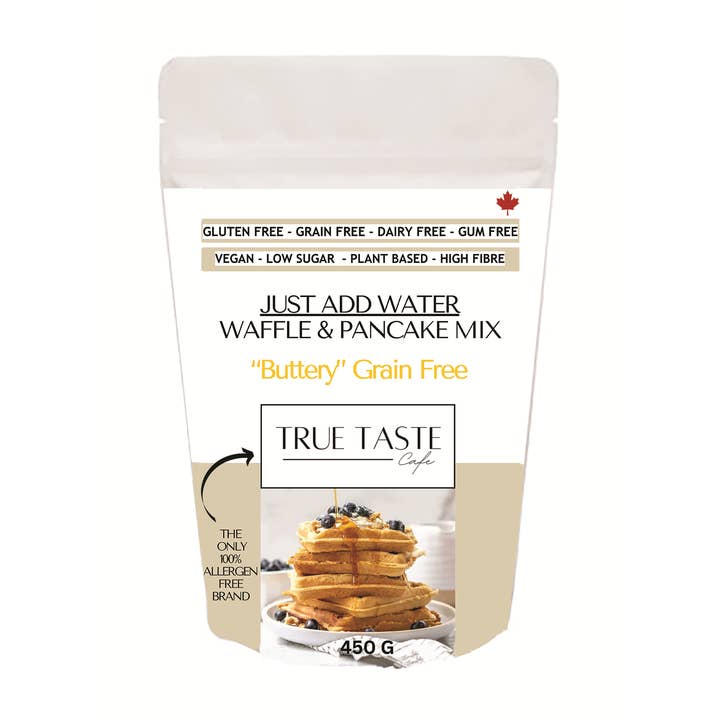 True Taste Cafe - Wholesale Pancake Mix - "Buttery" Grain Free -Just Add Water Waffle Pancake Mix GF/V