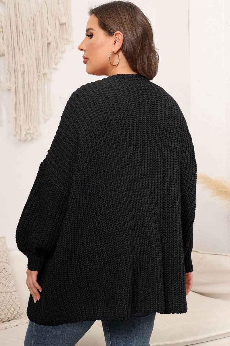 NINEXIS - Wholesale Knit Sweater - Women's - CWOSWL07412_PLUS SIZE WOMEN OVERSIZED CHUNKY KNIT CARDIGAN6
