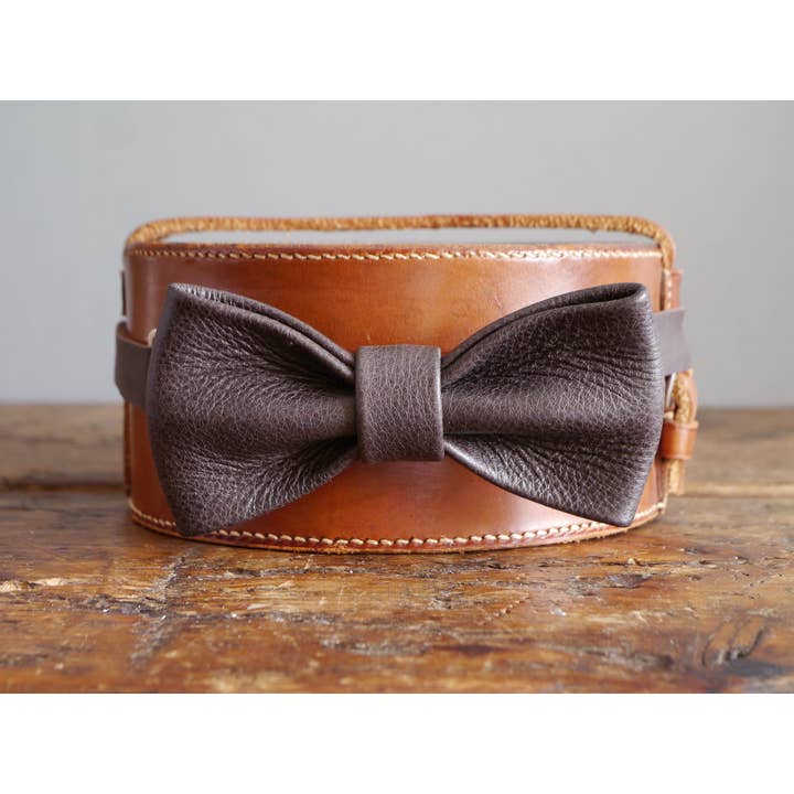 Kingsley Leather - Wholesale Bow Tie - Men's - Leather Bow Tie - Espresso Brown3
