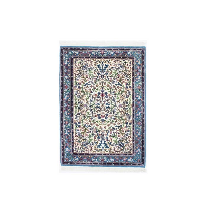 Magic Rugs Inc. - Wholesale Area Rug - Cream Floral 3X4 Kirman Oriental Rug | Oriental Natural Wool