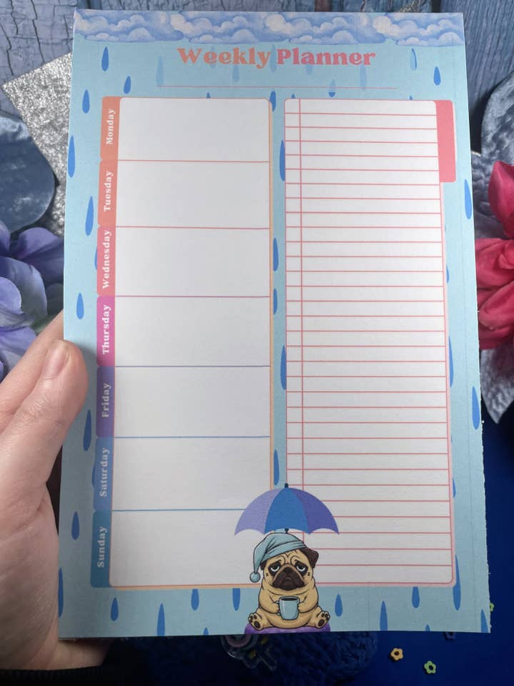 Rainy Dog Planner Notepad 5.5" x 8.5" for wholesale by Autumnmist Boutique
