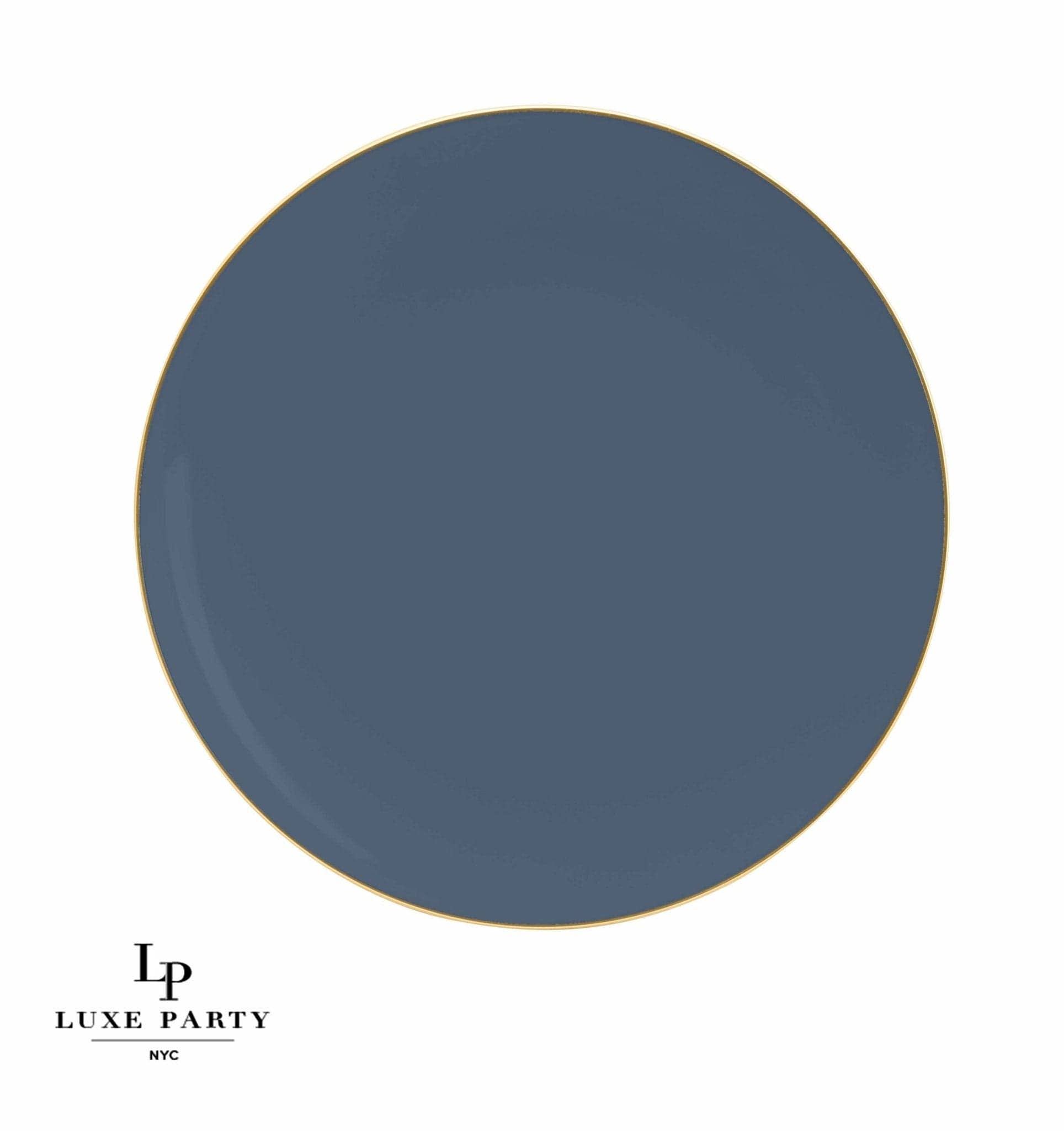 Luxe Party - Wholesale Disposable Plate - Round Slate • Gold Plastic Plates | 10 Pack3